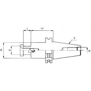 1560GBE - DIN 69871/A MILLING CUTTER HOLDER CHUCKS WITH FIXED DRAGGING - Prod. SCU